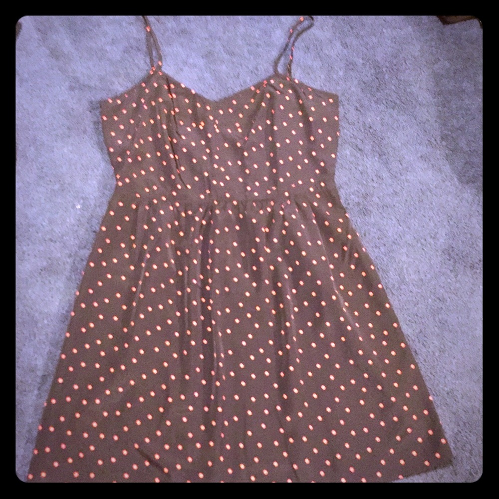 J crew dress navy pink polka dots 12